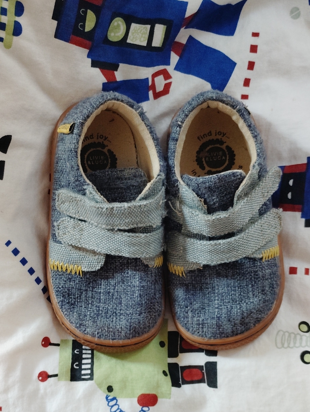 Livie & Luca Kids' Blue Denim Slip-On Shoes Sz 7